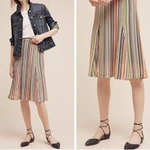 Anthropologie Maeve Spectral Neon Knit Swing Skirt